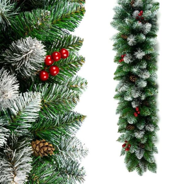 Girlanda Dekoracyjna Białe końce Szyszki + Jarzębina 90 cm