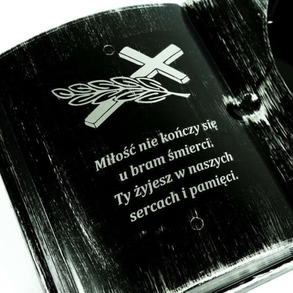 Księga Nagrobna z Podpórką MIŁOŚĆ czarno-srebrny - 5 sztuk