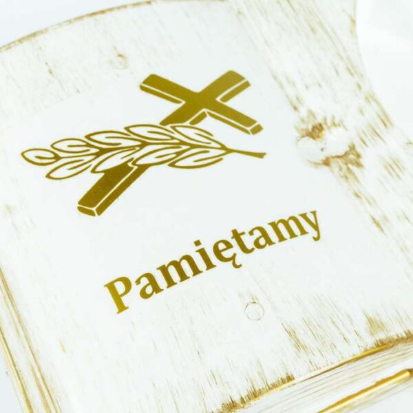 Księga Nagrobna z Podpórką PAMIĘTAMY biało-złoty - 5 sztuk
