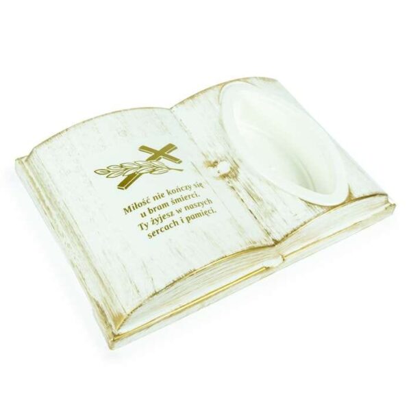 Alternative view of Księga Nagrobna z Podpórką MIŁOŚĆ NIE KOŃCZY biało-złoty - 5 sztuk