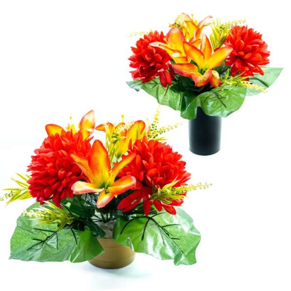 Komplet chryzantema z lilią