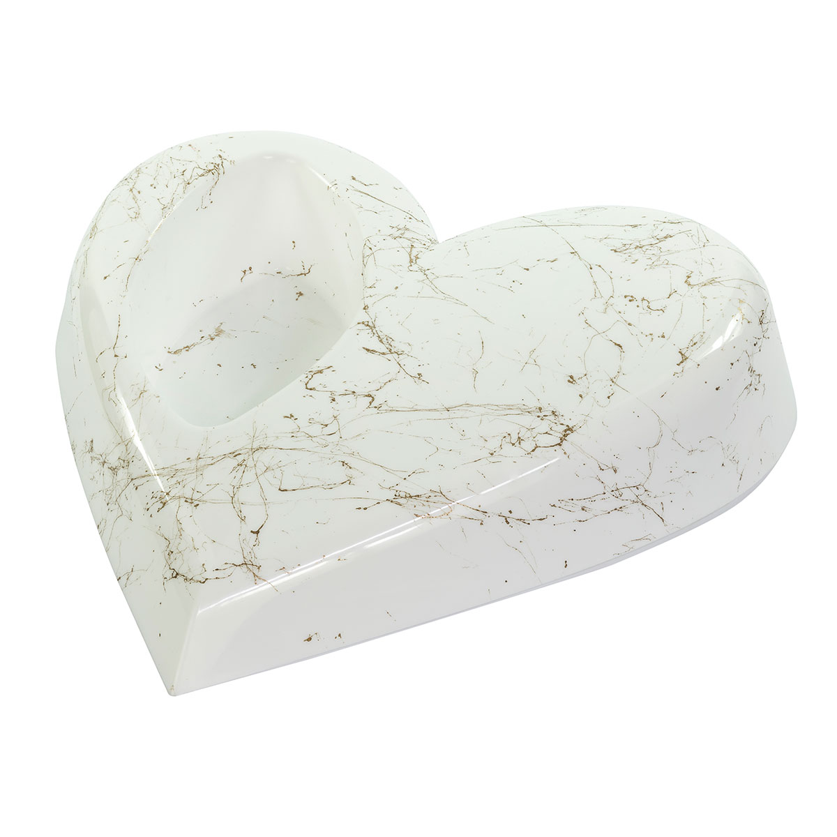 Serce białe | Podstawa pod stroik – złoty marmur | zestaw 5 sztuk - obrazek 2