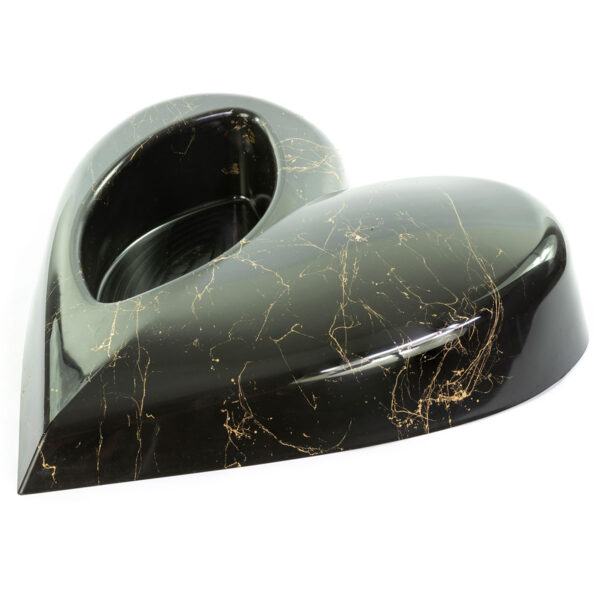 Alternative view of Serce czarne | Podstawa pod stroik – złoty marmur | zestaw 5 sztuk